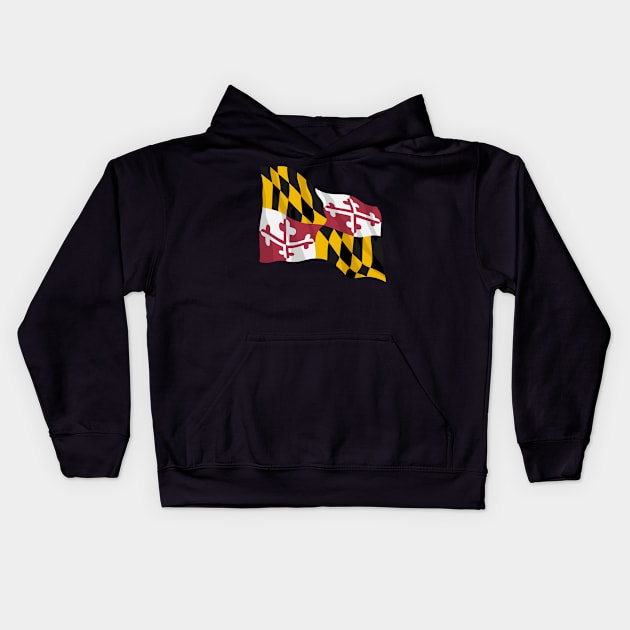 Maryland State Flag Kids Hoodie by hobrath